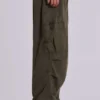 Khaki Parachute Cargo Pants