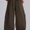 Khaki Parachute Cargo Pants