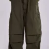 Khaki Parachute Cargo Pants