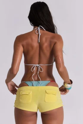 Lemon Velour Mini Shorts