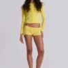 Lemon Velour Mini Shorts