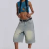Light Wash Jumbo Jorts