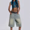 Light Wash Jumbo Jorts