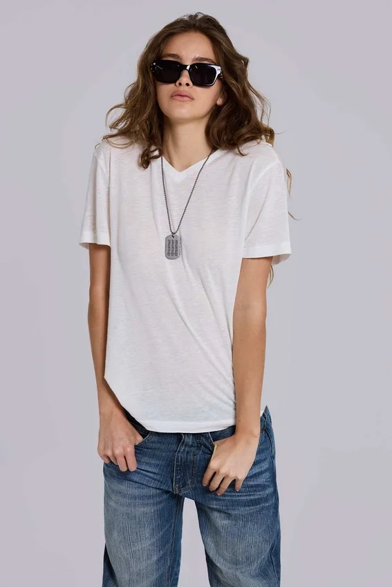 Linen V-Neck T-Shirt