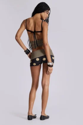 Lola Polkadot Fold Over Waistband Mini Shorts