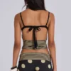 Lola Ruched Cami Top in Polkadot Stripe