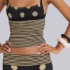 Lola Ruched Cami Top in Polkadot Stripe