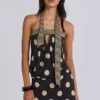Lola Strapless Mini Dress in Polkadot Stripe