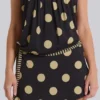 Lola Strapless Mini Dress in Polkadot Stripe