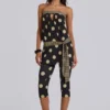 Lola Foldover Capris in Polkadot Stripe