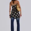 Lola Strapless Mini Dress in Polkadot Stripe