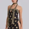 Lola Strapless Mini Dress in Polkadot Stripe