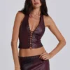 Lynx Faux Leather Corset Top