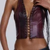 Lynx Faux Leather Corset Top