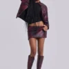 Lynx Faux Leather Mini Skirt