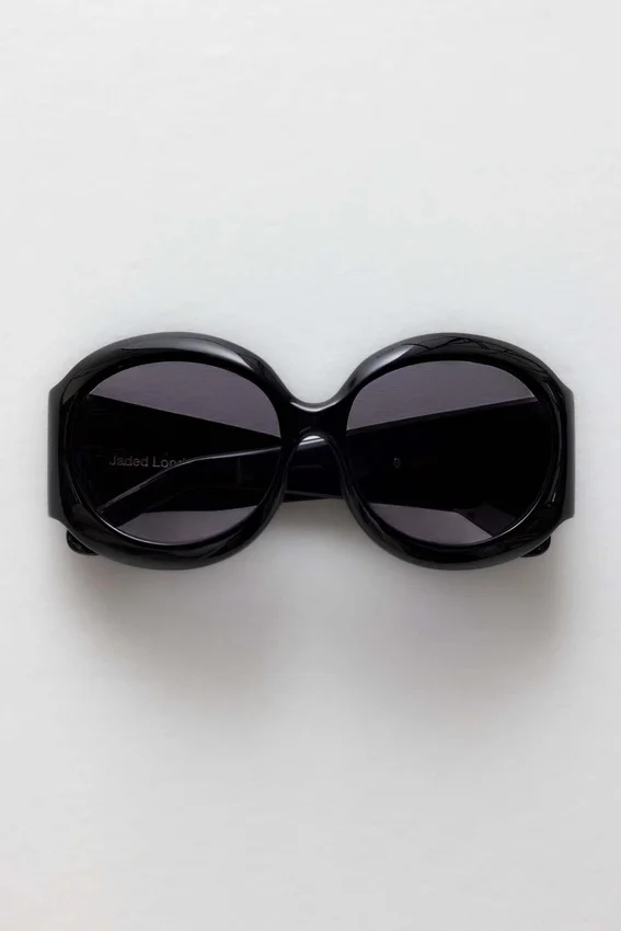 Majorette Oversized Round Sunglasses in Black