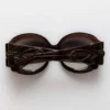 Majorette Oversized Round Sunglasses in Brown