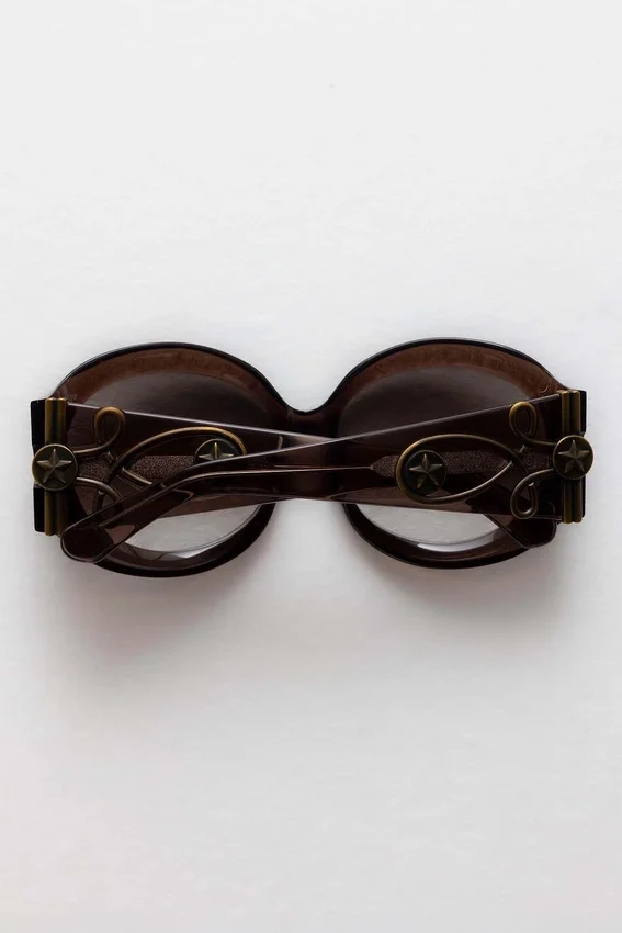 Majorette Oversized Round Sunglasses in Brown