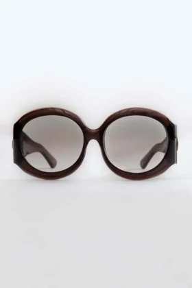 Majorette Oversized Round Sunglasses in Brown
