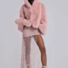 Mara Oversized Faux Fur Coat in Pink