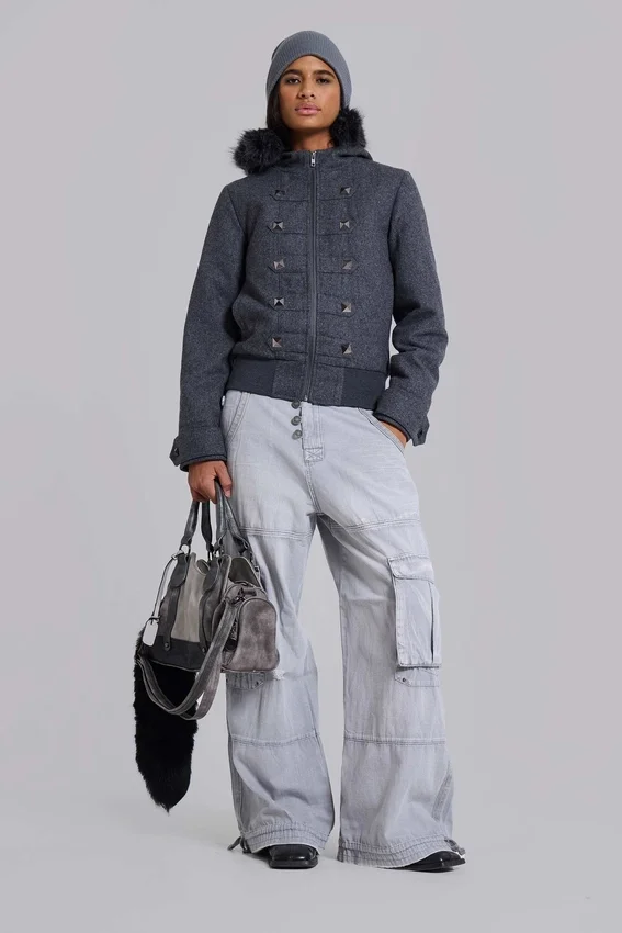 Marl Military Hooded Jacket