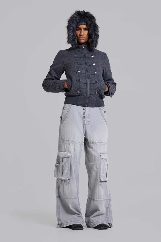Marl Military Hooded Jacket