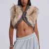 Meka Faux Fur Knit Shrug