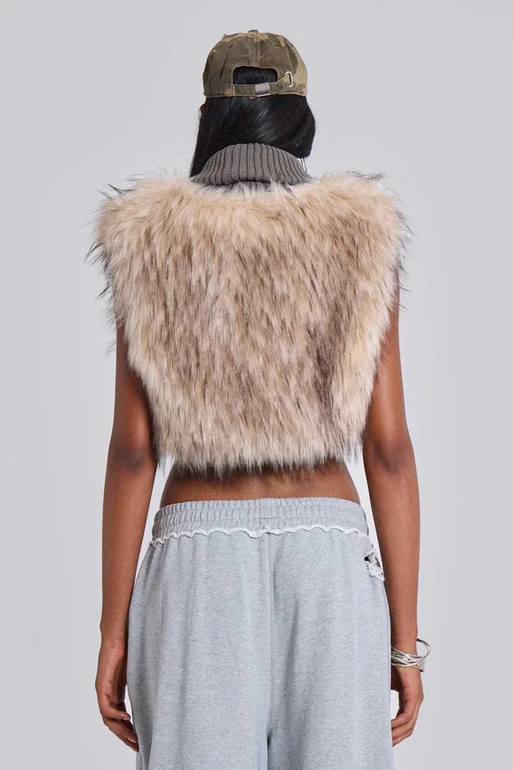 Meka Faux Fur Knit Shrug