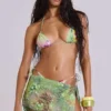 Melona Embellished Wrap Mini Skirt in Lime