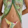 Melona Embellished Wrap Mini Skirt in Lime