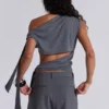 Mena Asymmetric Top in Grey