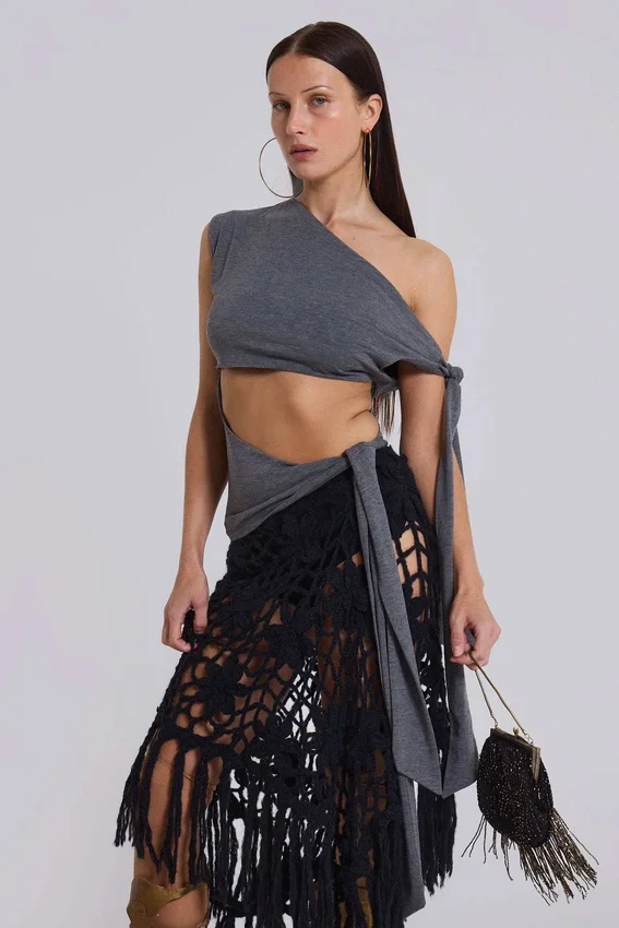 Mena Asymmetric Top in Grey
