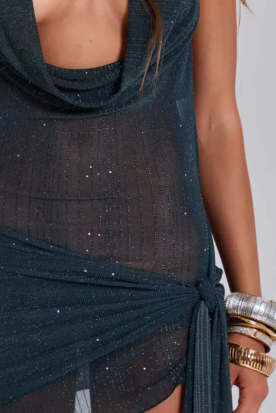 Moara Knit Plunge Mini Dress
