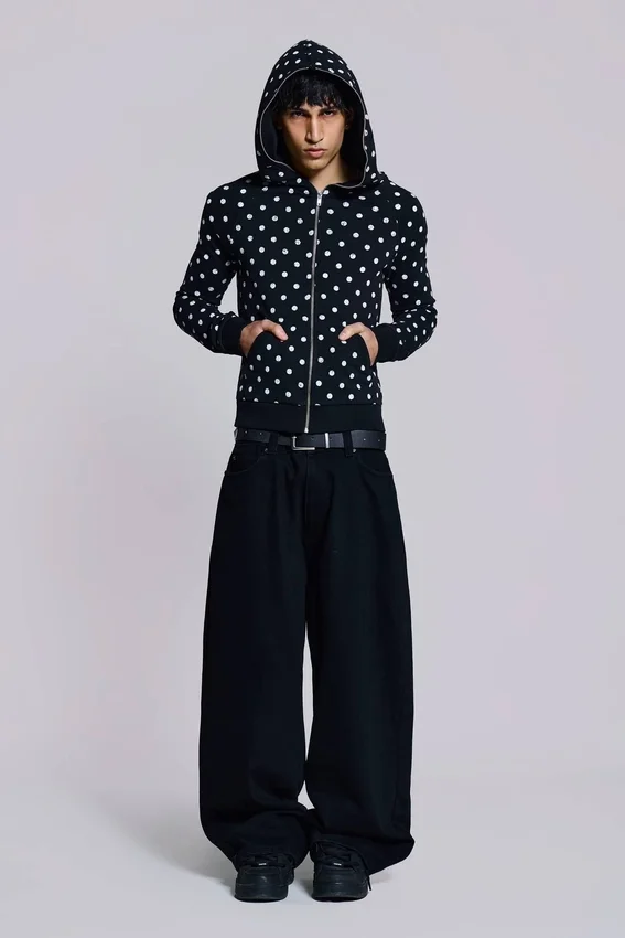 Mono Black Polkadot Hoodie