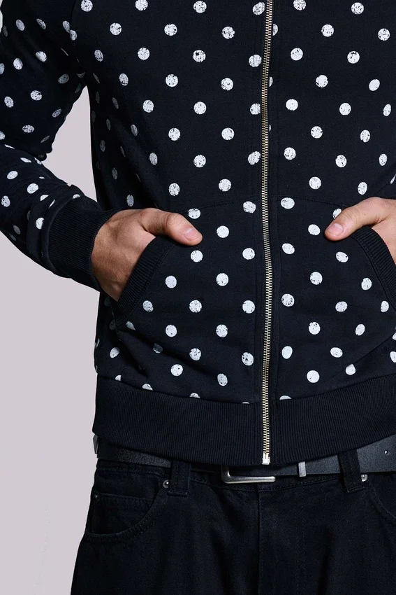Mono Black Polkadot Hoodie