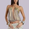 Morgana Metallic Sequin Chiffon Top