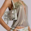 Chara Metallic Mirror Shoulder Bag