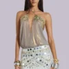 Chara Embellished Mirror Mini Skirt