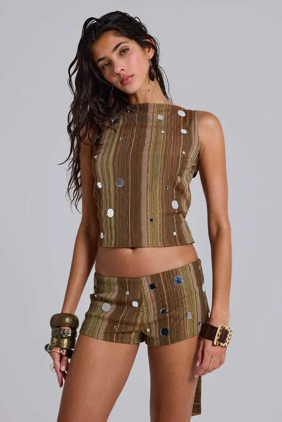 Myrica Mirror Mini Shorts