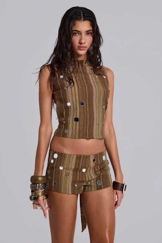 Myrica Mirror Mini Shorts