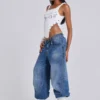 Nailed Studded Colossus Jeans in Mid Blue Wash