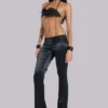 Nivi Chainmail Satin Trousers in Black