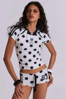 No.13 Polka Dot Football Mini Shorts