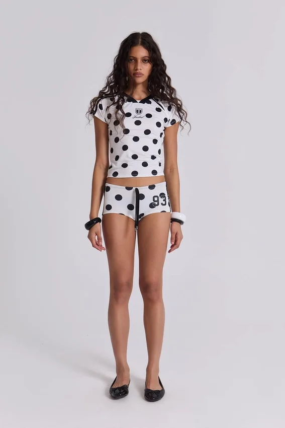 No.13 Polka Dot Football Mini Shorts