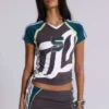 No. 5 Lace Up Football Baby Tee