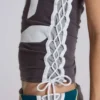 No. 5 Lace Up Football Baby Tee