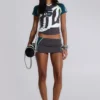 No. 5 Lace Up Football Baby Tee