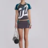 No. 5 Lace Up Football Baby Tee