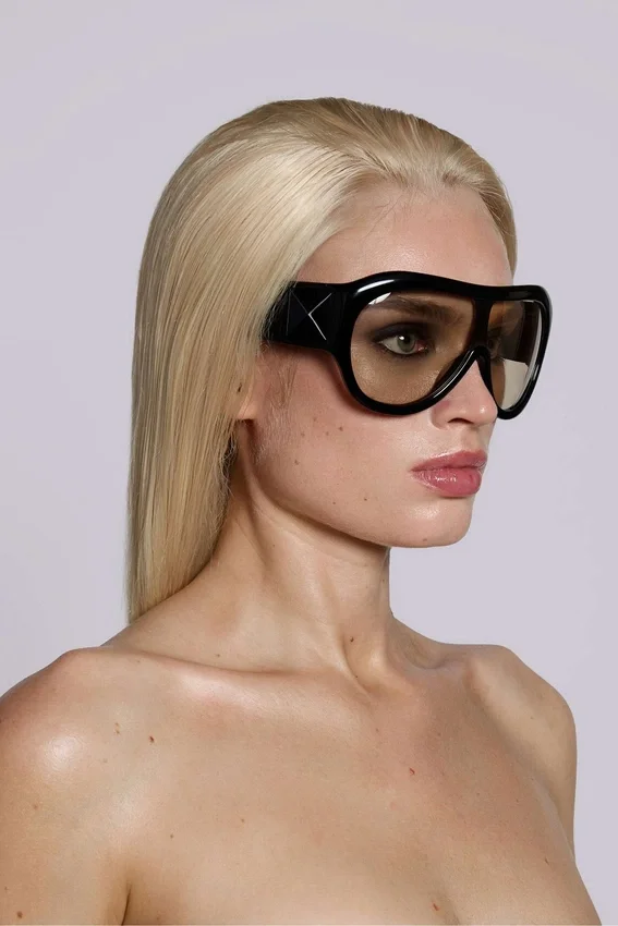 Noctra XL Stud Sunglasses in Amber