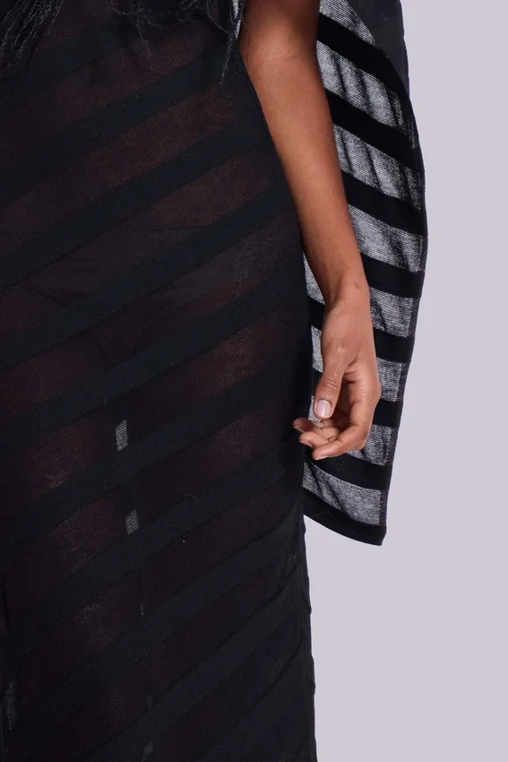 Noir Knit Maxi Dress in Black